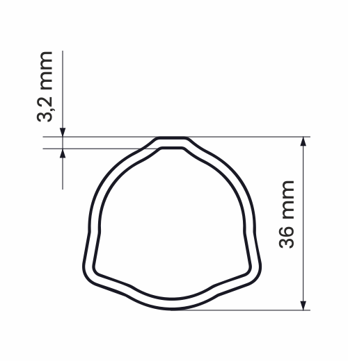 SPT Dreikant-Profilrohr 36x3,2mm 1500mm