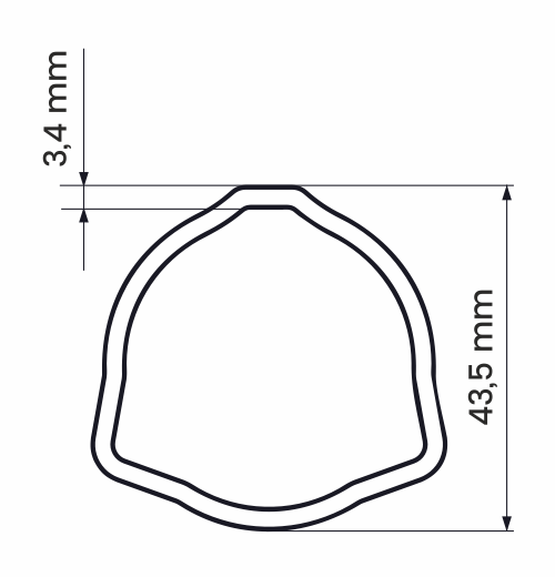 SPT Dreikant-Profilrohr 43,5x3,4mm 1500mm