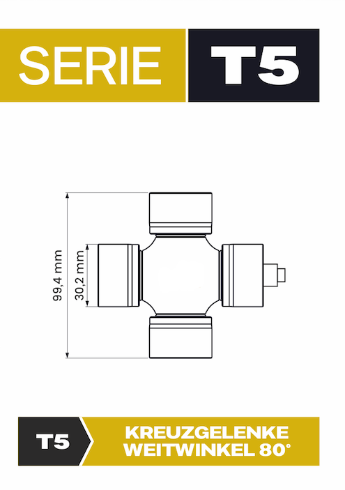 SPT Kreuzgarnitur Serie 5 Weitwinkel 30,2x99,4mm außen Schmiernippel