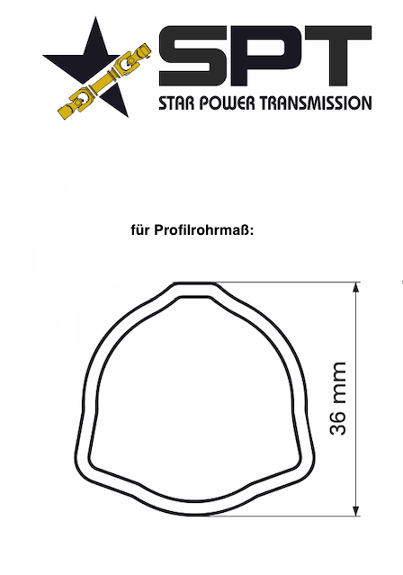 Profilrohrgabel / Rillengabel für Dreikantrohr 36mm Kreuzdurchmesser 22x54mm
