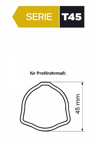 Profilrohrgabel / Rillengabel für Dreikantrohr 45mm Kreuzgarnitur 30,2x79,4mm