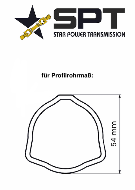Profilrohrgabel / Rillengabel für Dreikantrohr 54mm Kreuzgarnitur 30,2x106mm