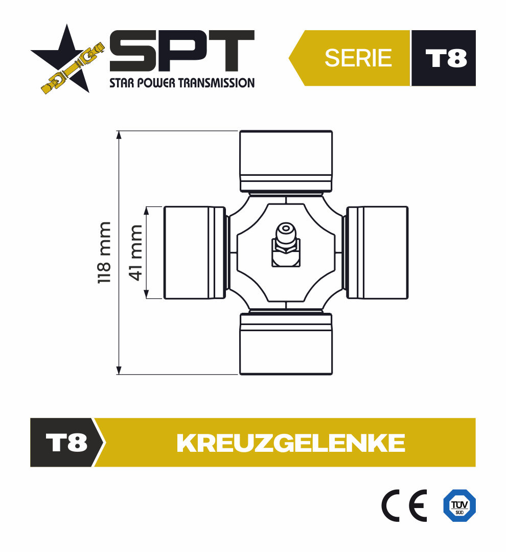 SPT Kreuzgarnitur 41x118mm Serie 8 - vergleichbar Baugröße 10
