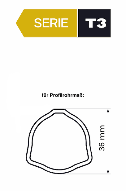 SPT Profilrohrgabel / Rillengabel Weitwinkel für Dreikantrohr 36mm Baugröße 4