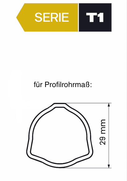 Profilrohrgabel / Rillengabel für Dreikantrohr 29mm Kreuzgarnitur 22x54mm