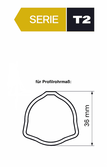 Profilrohrgabel / Rillengabel für Dreikantrohr 36mm Kreuzgarnitur 23,8x61,3mm
