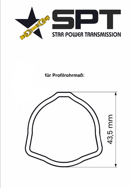 Profilrohrgabel / Rillengabel für Dreikantrohr 43,5mm Kreuzgarnitur 23,8x61,3mm