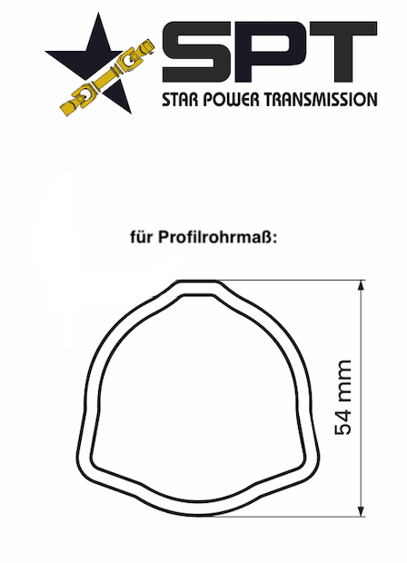 Profilrohrgabel / Rillengabel für Dreikantrohr 54mm Kreuzgarnitur 30,2x91,4mm