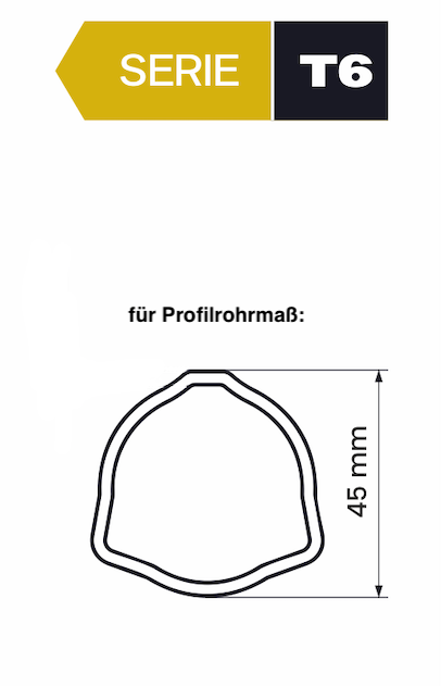 Profilrohrgabel / Rillengabel für Dreikantrohr 45mm Kreuzgarnitur 30,2x106mm