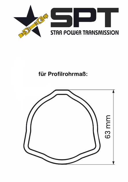 Profilrohrgabel / Rillengabel für Dreikantrohr 63mm Kreuzgarnitur 35x106mm