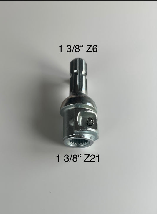 SPT Adapter Zapfwellenaufsatz 1 3/8"Z21 auf 1 3/8"Z6 mit Schiebestift