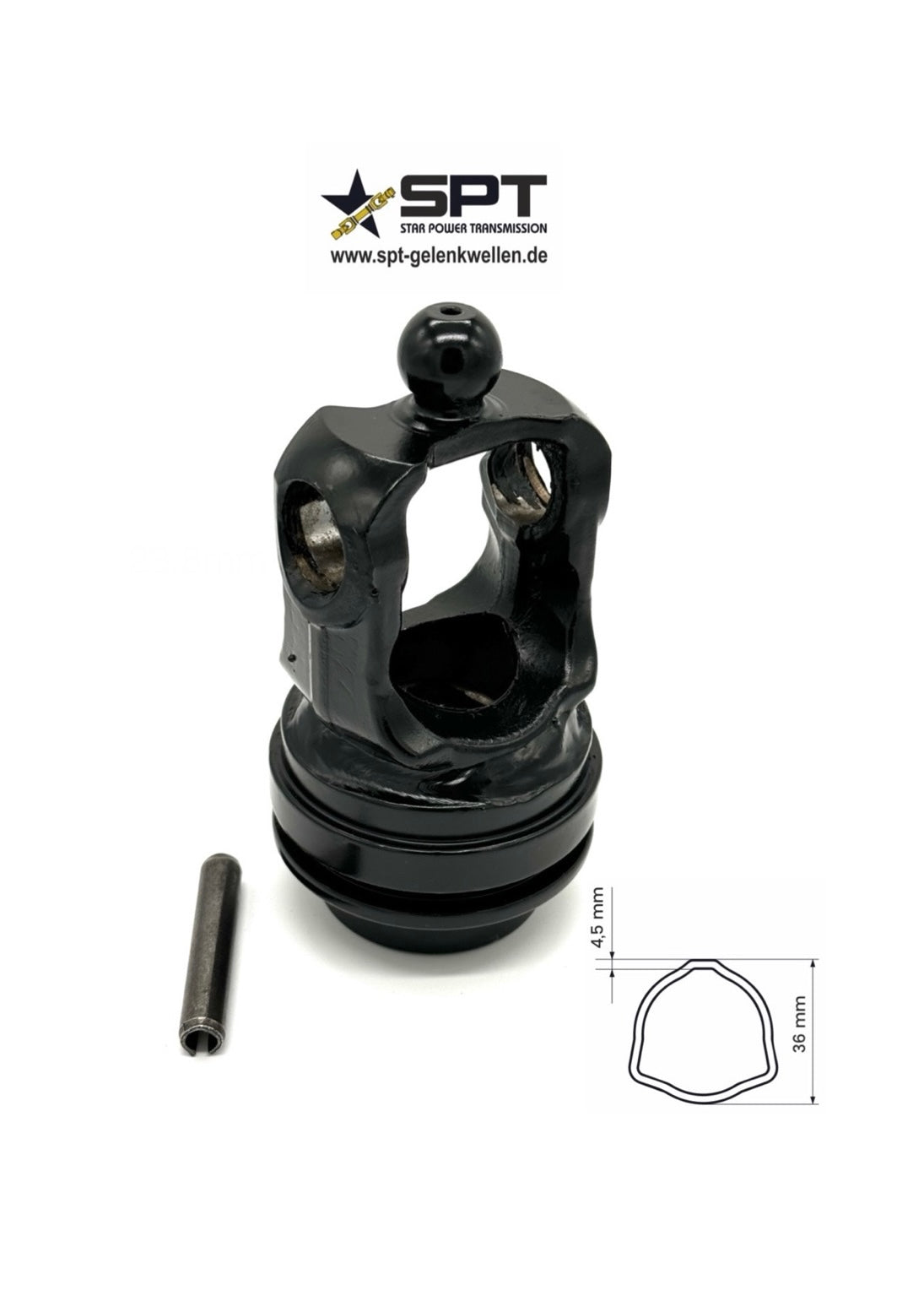 SPT Profilrohrgabel / Rillengabel Weitwinkel für Dreikantrohr 36mm Baugröße 4