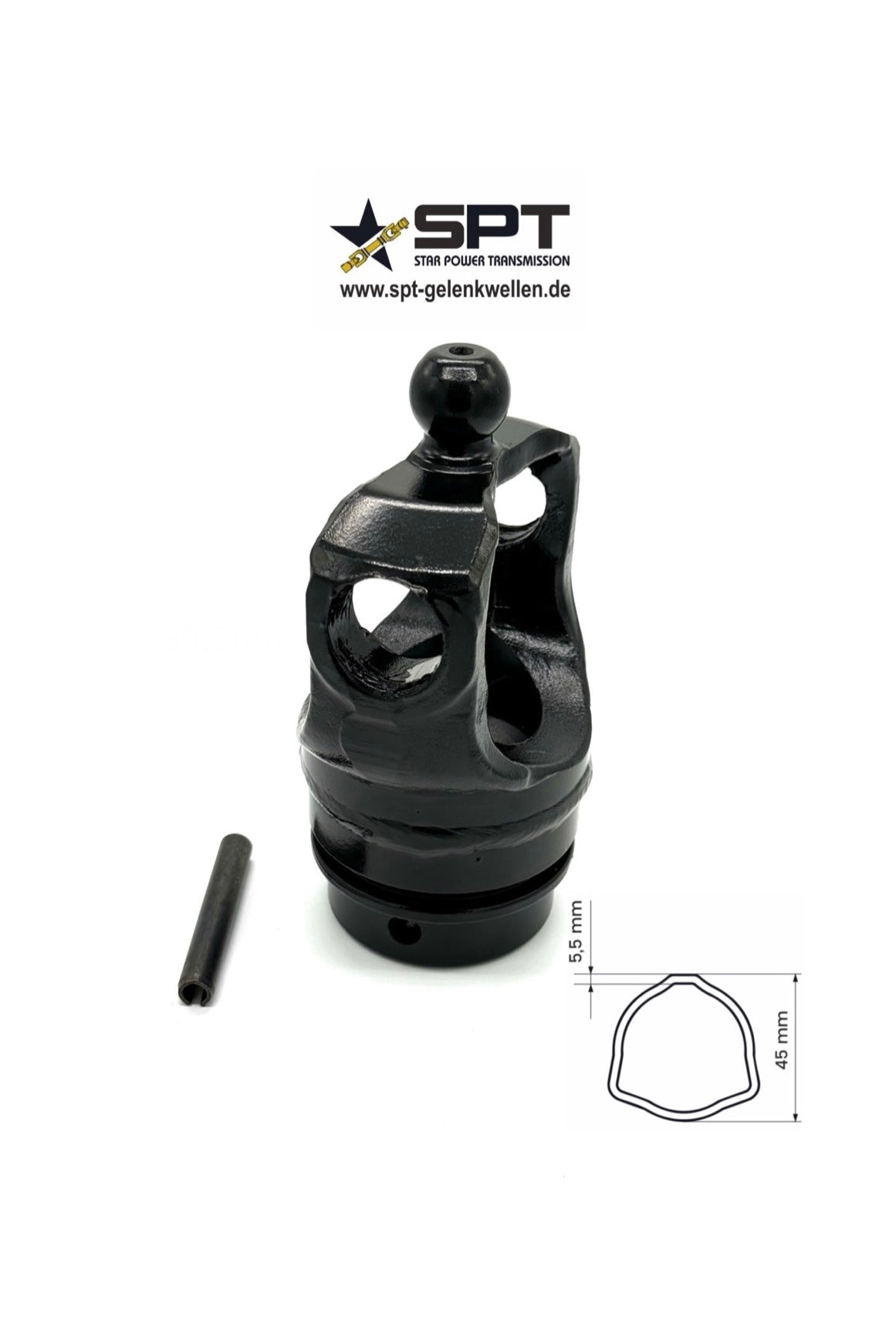 SPT Profilrohrgabel / Rillengabel Weitwinkel für Dreikantrohr 45mm Baugröße 7