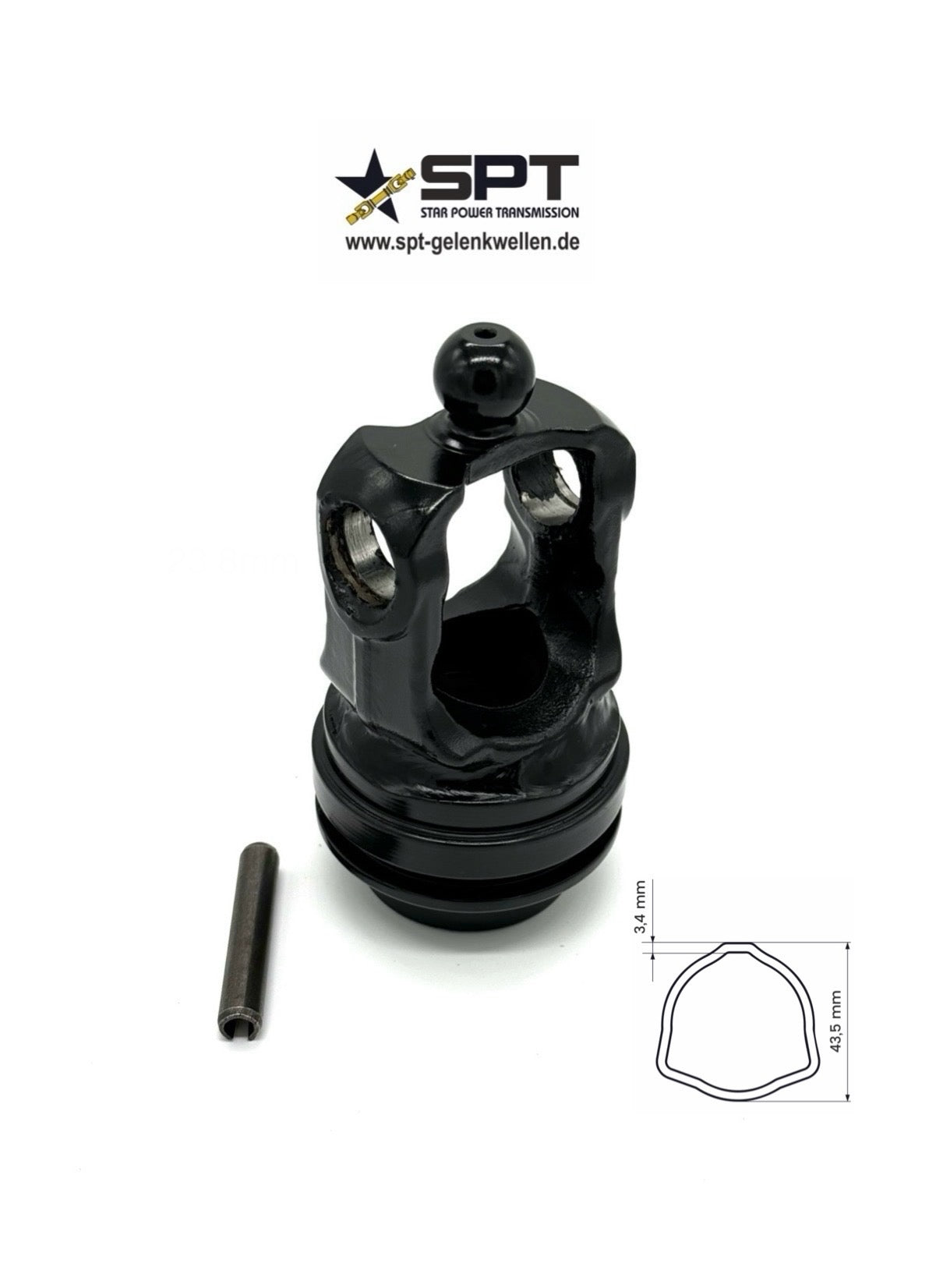 SPT Profilrohrgabel / Rillengabel Weitwinkel für Dreikantrohr 43,5mm Baugröße 4