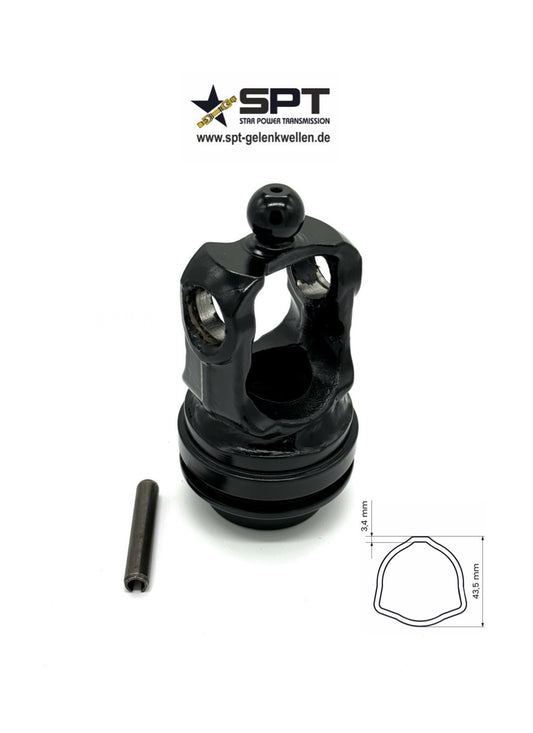 SPT Profilrohrgabel / Rillengabel Weitwinkel für Dreikantrohr 43,5mm Baugröße 4