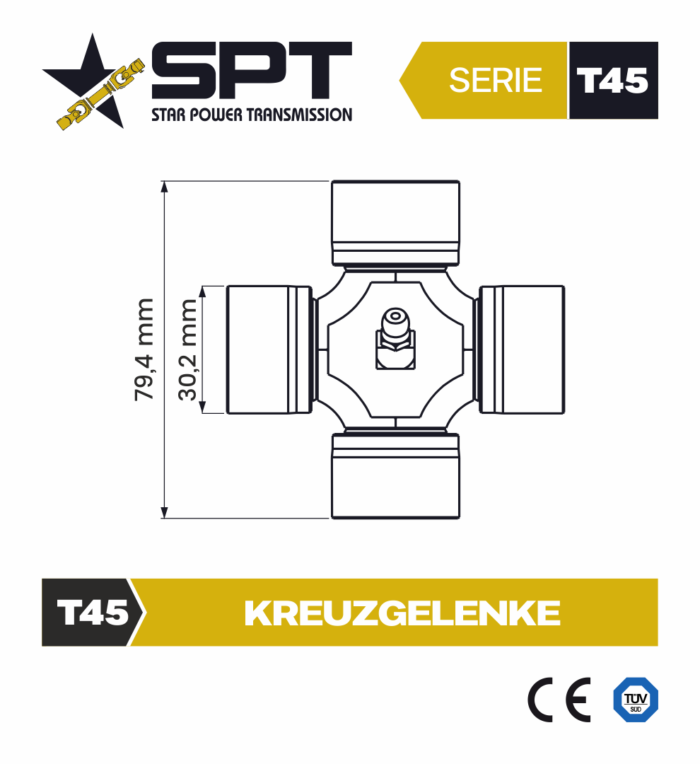 SPT Kreuzgarnitur 30,2x79,6mm Serie45 - vergleichbar Baugröße 5 / G5